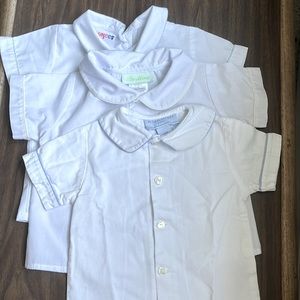 Boutique Brand Bundle! 3 Peter Pan Collared 6 month white shirts. Worn once.